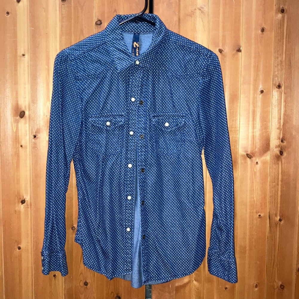 Navy snap button shirt